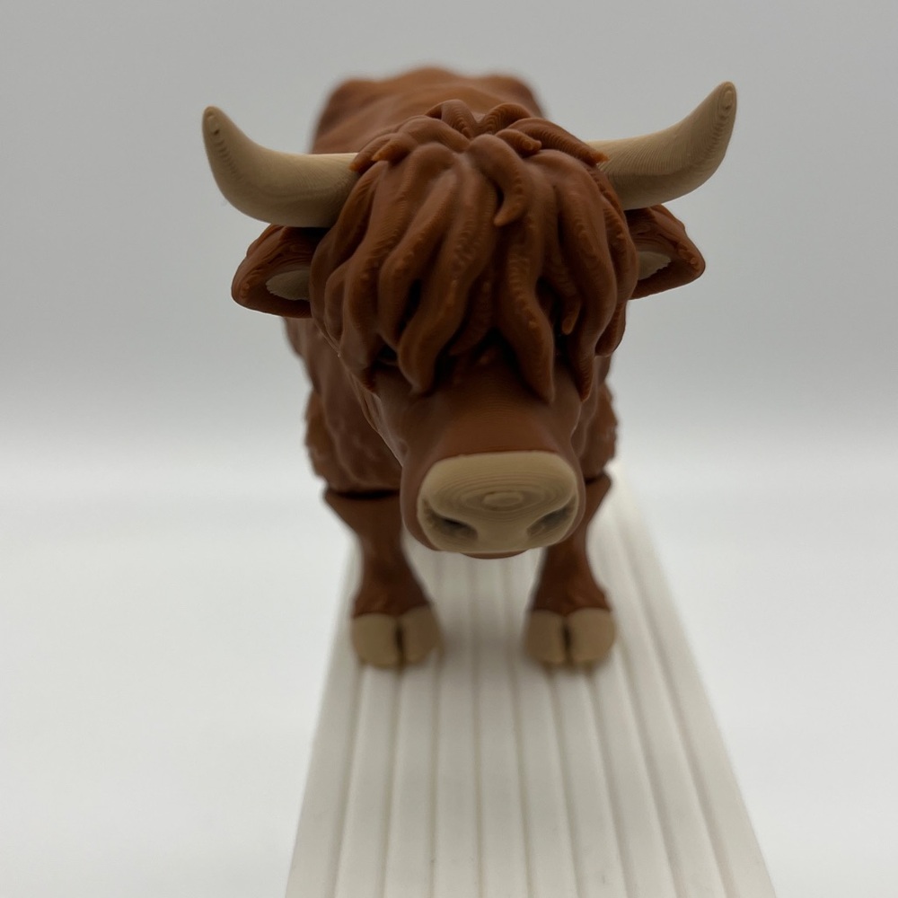 3D printed Articulated Highland Cow Fidget Toy Fun Collectible Str…